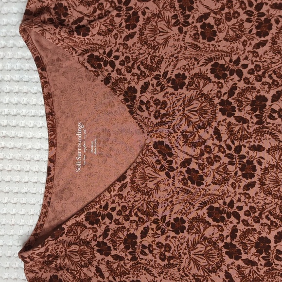 Soft Surroundings Tuscany Tunic Exaggerated Overlapping Velvet Trim Sleeve Size - Picture 2 of 10